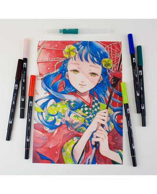 Conjunto Manga Kacho Fugetsu vento Tombow multicorido 3