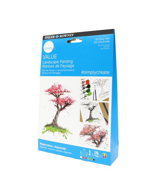 Conjunto de atividades aguarela temática paisagem Simply Daler-Rowney Multicolor-1