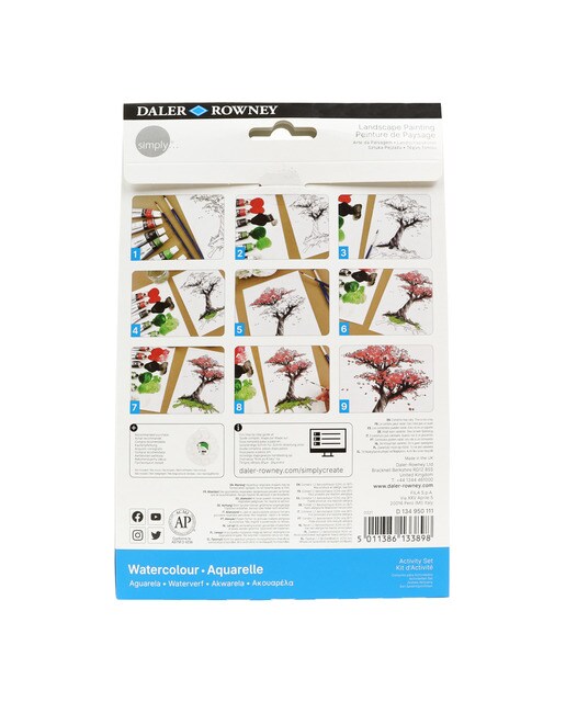 Conjunto de atividades aguarela temática paisagem Simply Daler-Rowney Multicolor-4