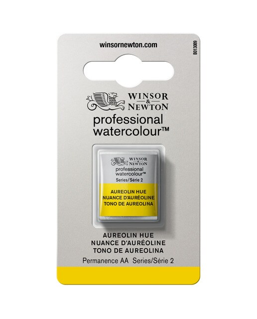 Meia pastilha de aguarela professional Winsor&Newton Aureolina 1