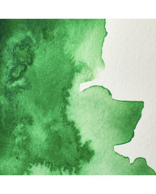 Meia pastilha de aguarela professional Winsor&Newton Verde Cinábrio 2