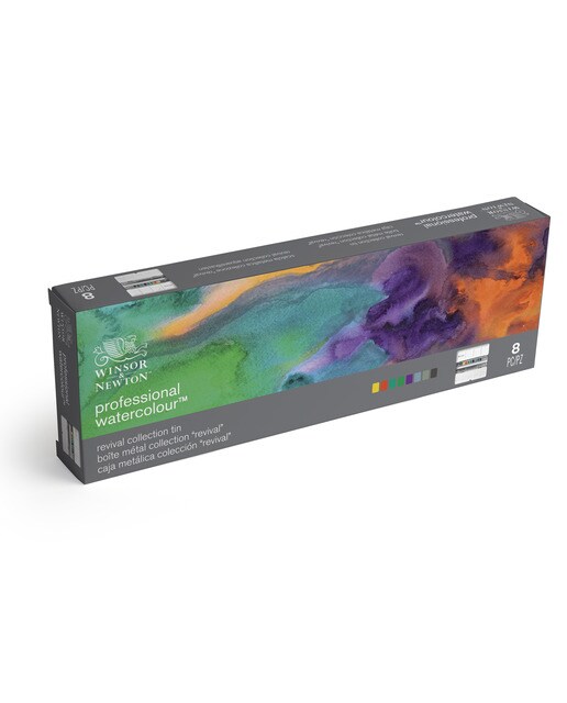 Set caixa metálica preta 8 pastilhas de aguarela profissionais Winsor&Newton 2