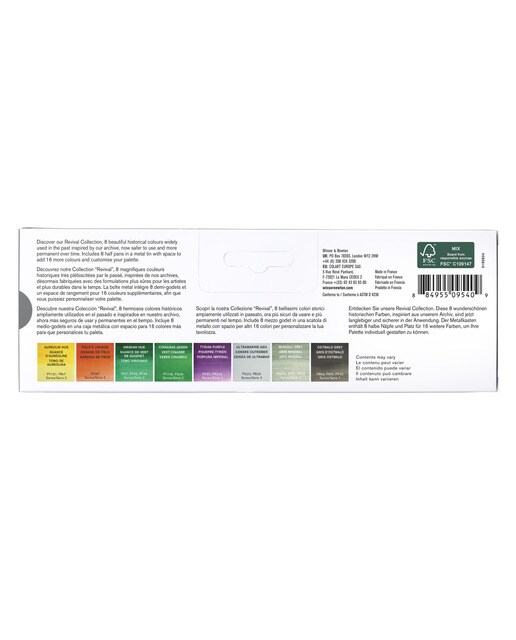 Set caixa metálica preta 8 pastilhas de aguarela profissionais Winsor&Newton 3