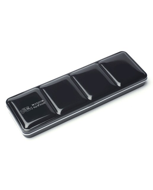 Set caixa metálica preta 8 pastilhas de aguarela profissionais Winsor&Newton 5