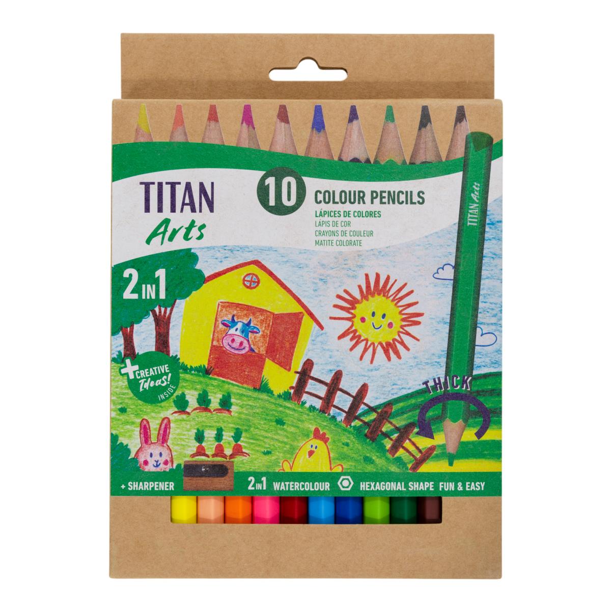 Imagen 0 de Set de 10 colores acuarelables infantiles Titán Arts multicolor