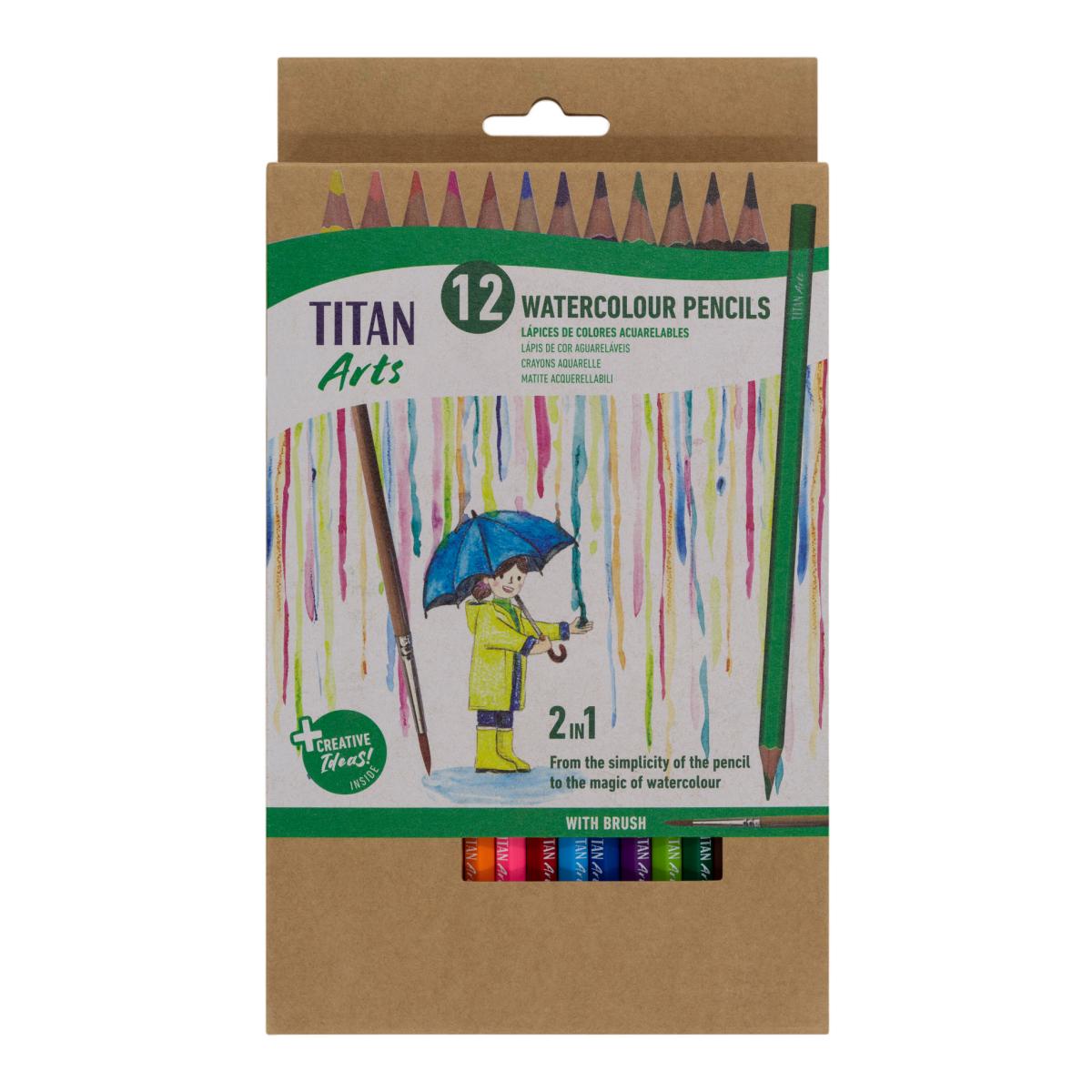 Imagen 0 de Set de 12 colores acuarelables Titán Arts multicolor
