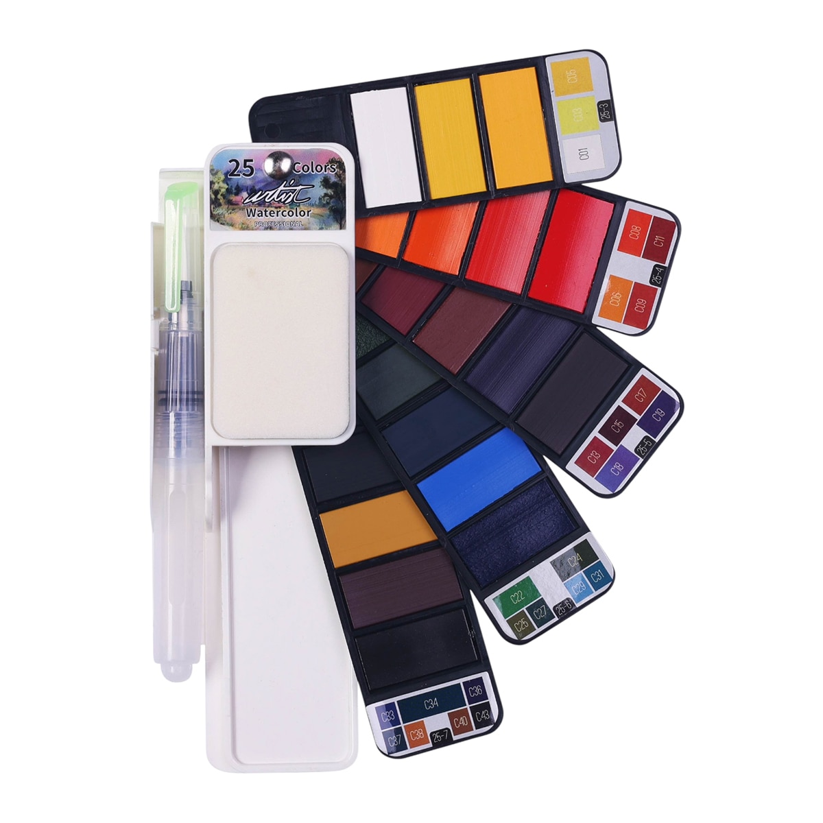 Imagen 0 de Caja abanico 25 colores acuarelas Artist Alex Bog