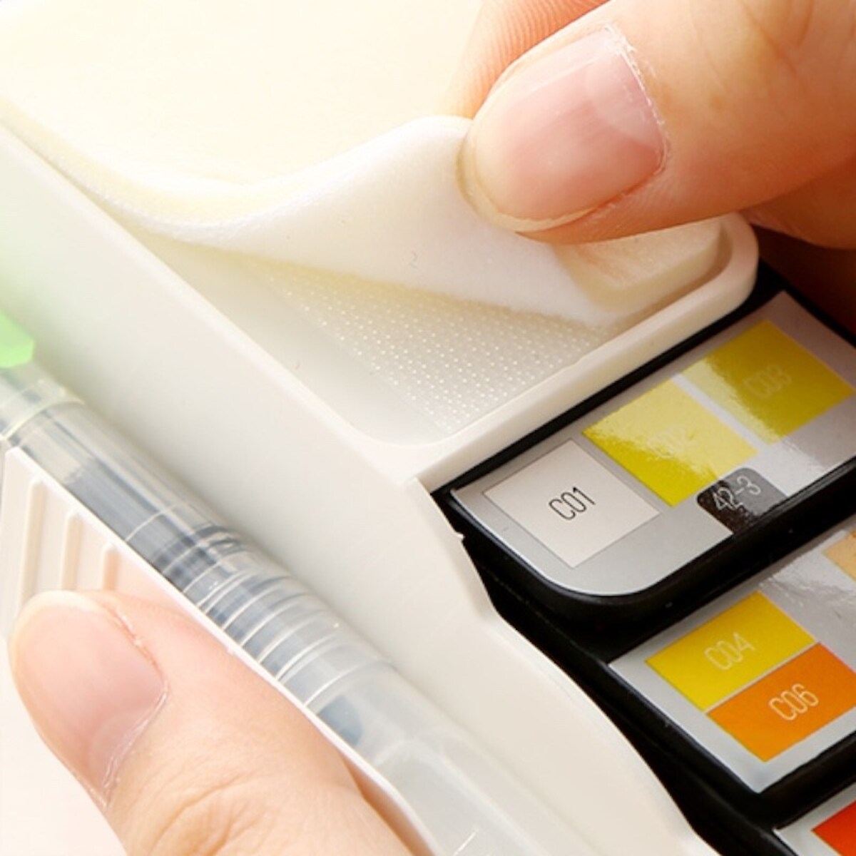 Caja abanico 25 colores acuarelas Artist Alex Bog Blanco / Negro-6