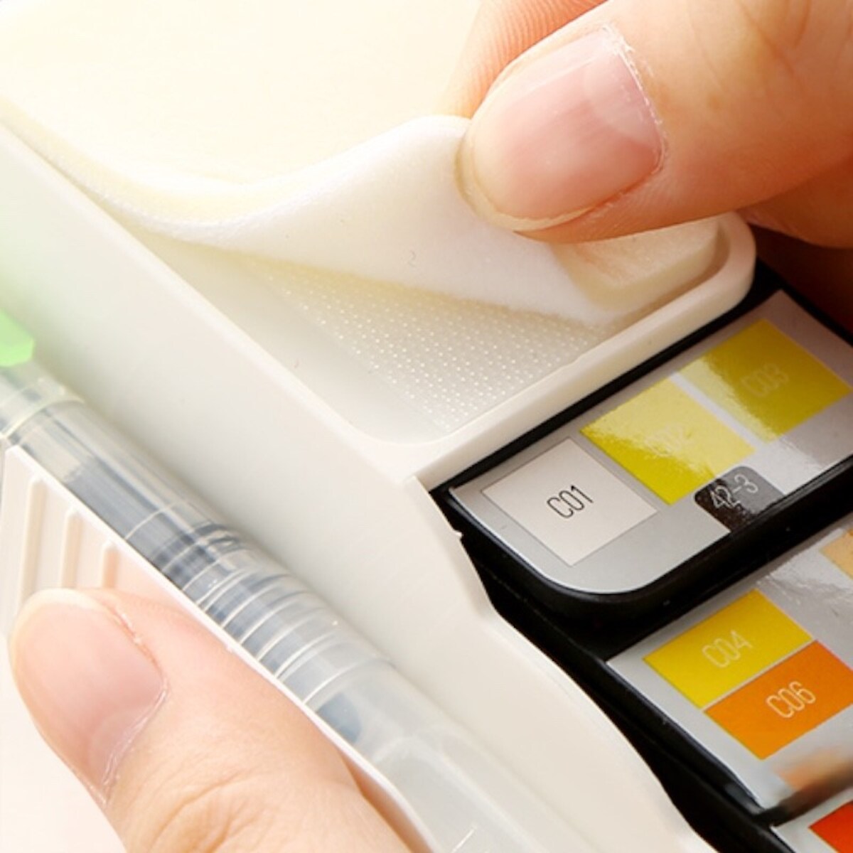 Caja abanico 42 colores acuarelas Artist Alex Bog Blanco / Negro-7