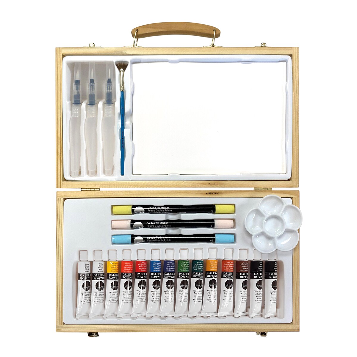 Set de acuarela maletín de madera 38 piezas Simply Daler-Rowney Multicolor-2