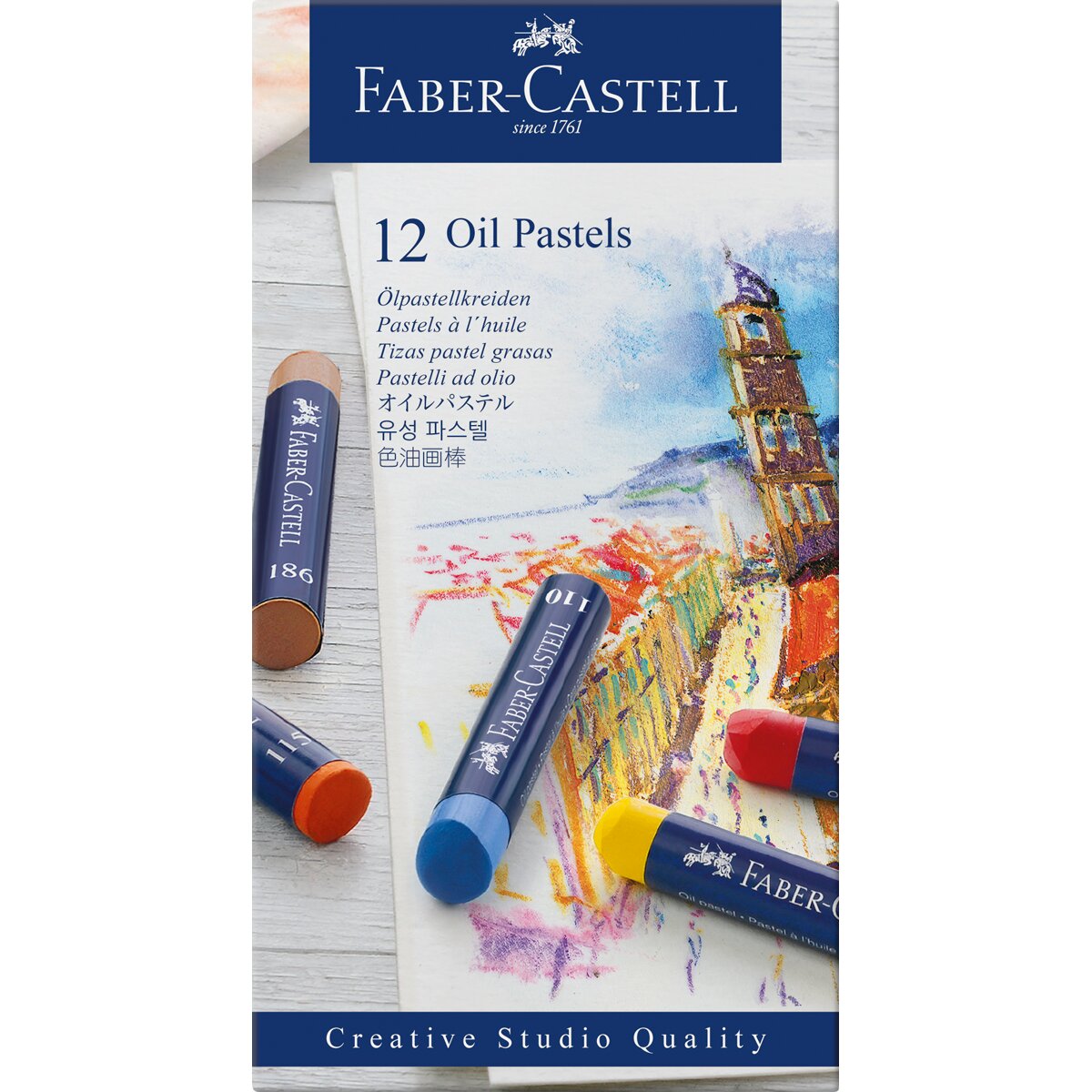 Estojo de 12 Pastéis Grossos Multicolor 2