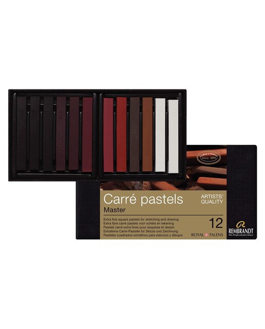 Imagem 0 de Caixa de 12 pastéis quadrados extra finos para esboço e desenho multicolor