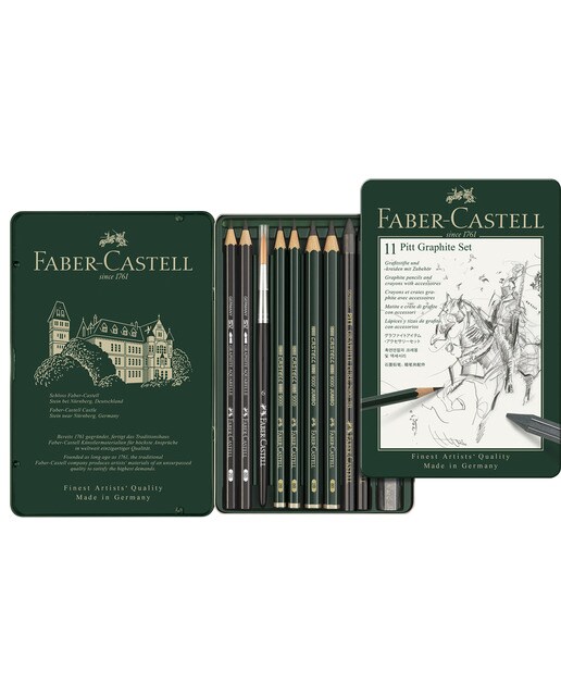 Estojo de Metal PITT Graphite 11 Peças Faber Castell Multicolor-1