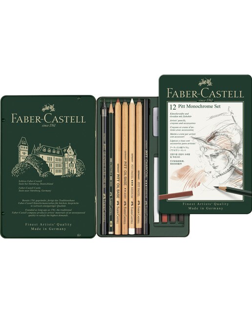 Estojo de Metal PITT Monochrome 12 Unidades Faber Castell Multicolor-1