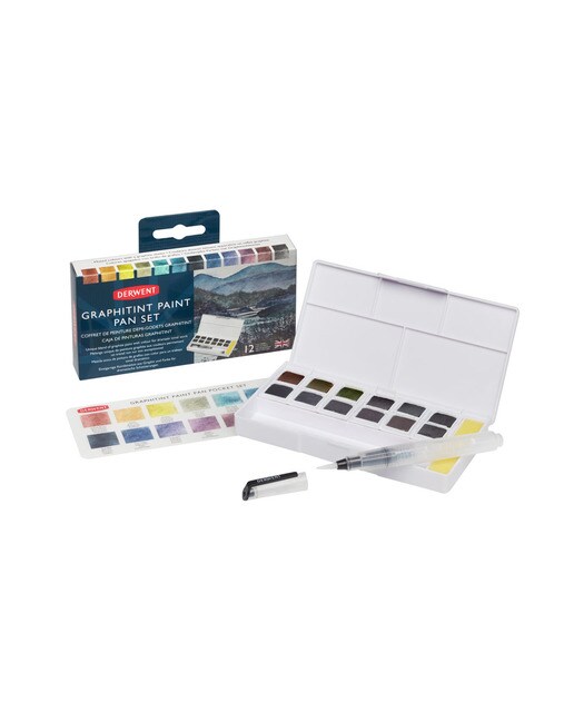 Conjunto de Viagem de Tintas Graphitint em 12 Pastilhas - Grafite/Cor 3