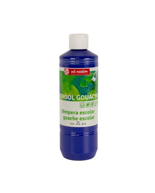 Frasco de Têmpera Escolar de 500 ml - Azul Azul-1