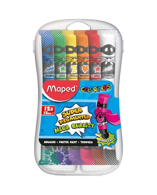 Pack 12 Tubos de Témpera 12ml Color` Peps Maped