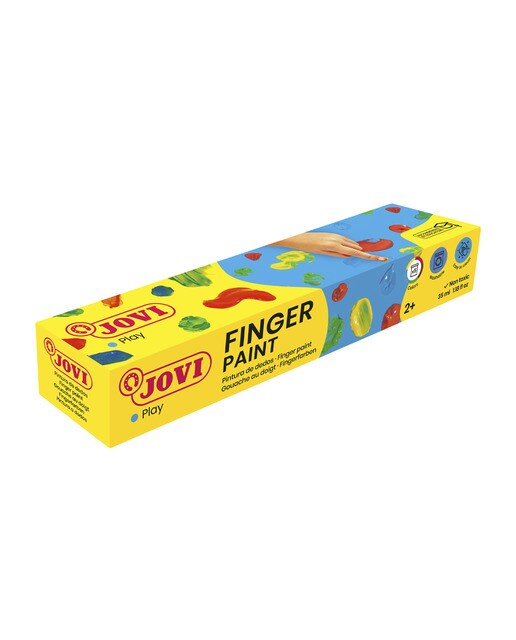 SET DE PINTURA DE DEDOS AL AGUA JOVI, PARA NIÑOS A PARTIR DE DOS AÑOS. 6 BOTES COLORES SURTIDOS De 125ml