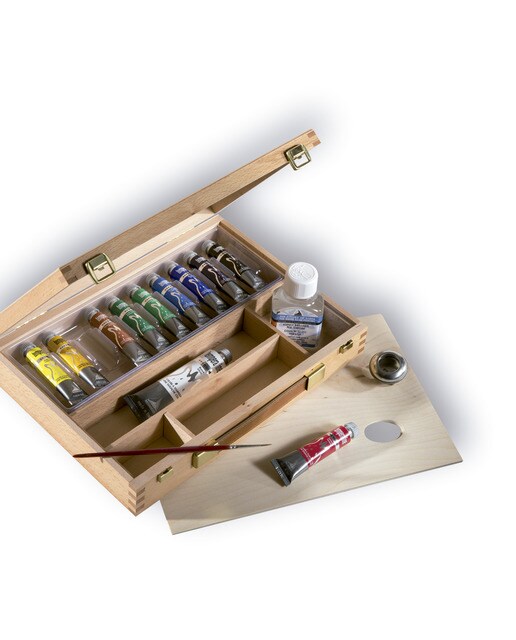 Maletín de madera de haya 15 unidades Tempera Fine Maimeri Multicolor-2