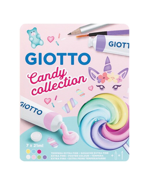 Imagen 0 de Caja de témperas 21 ml 12 unidades Candy Collection Giotto