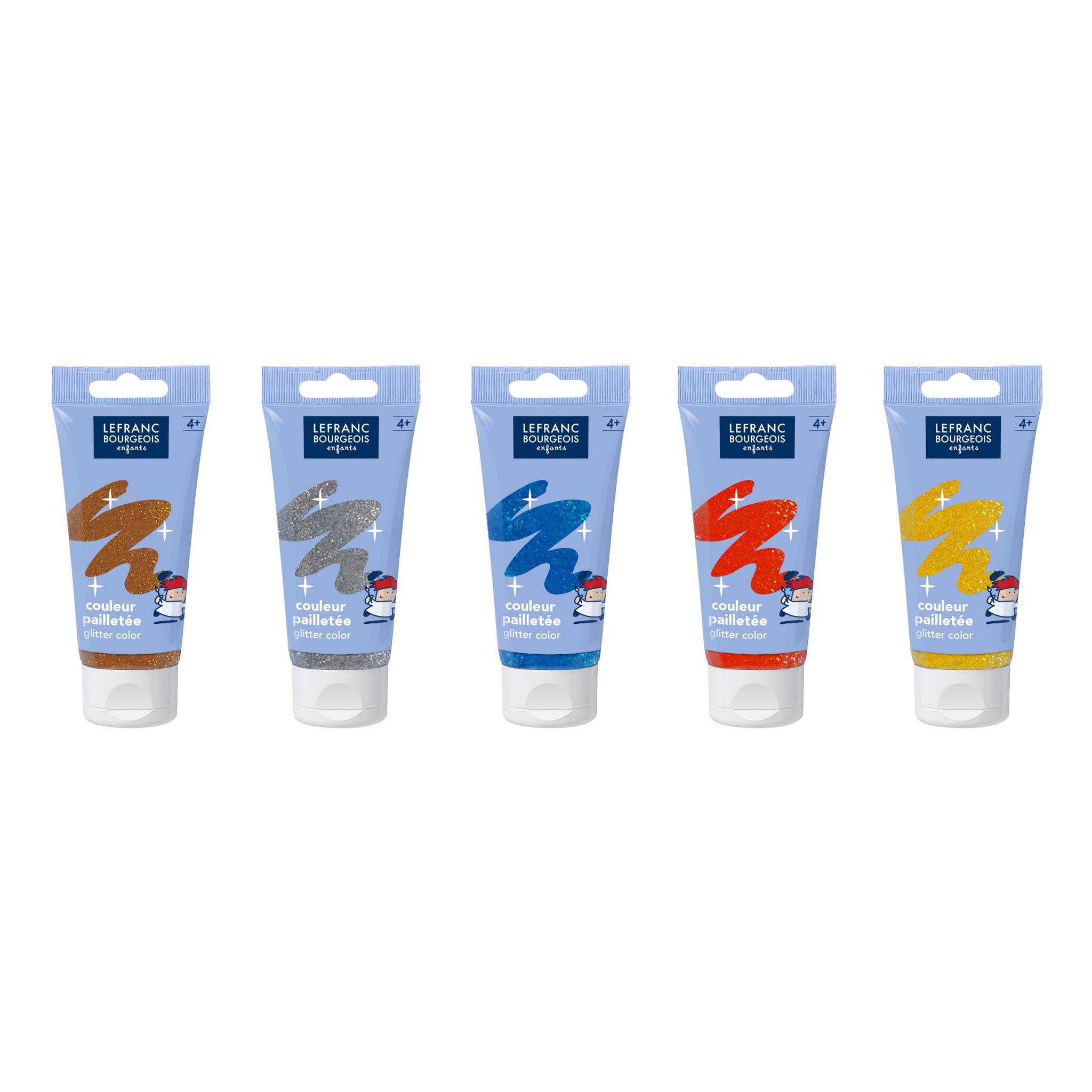 Set tubos de guache purpurina 75 ml e 5 cores Lefranc 2