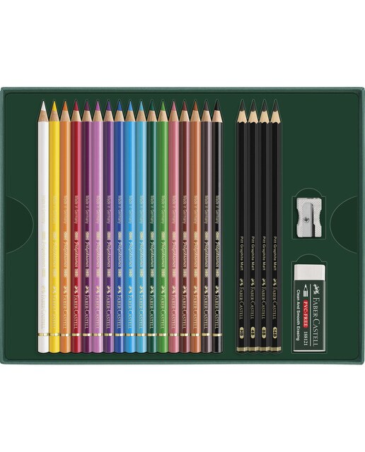 Conjunto de 21 Lápis de Cor Polychromos Pitt Graphite Matt Multicolor Multicolor-3