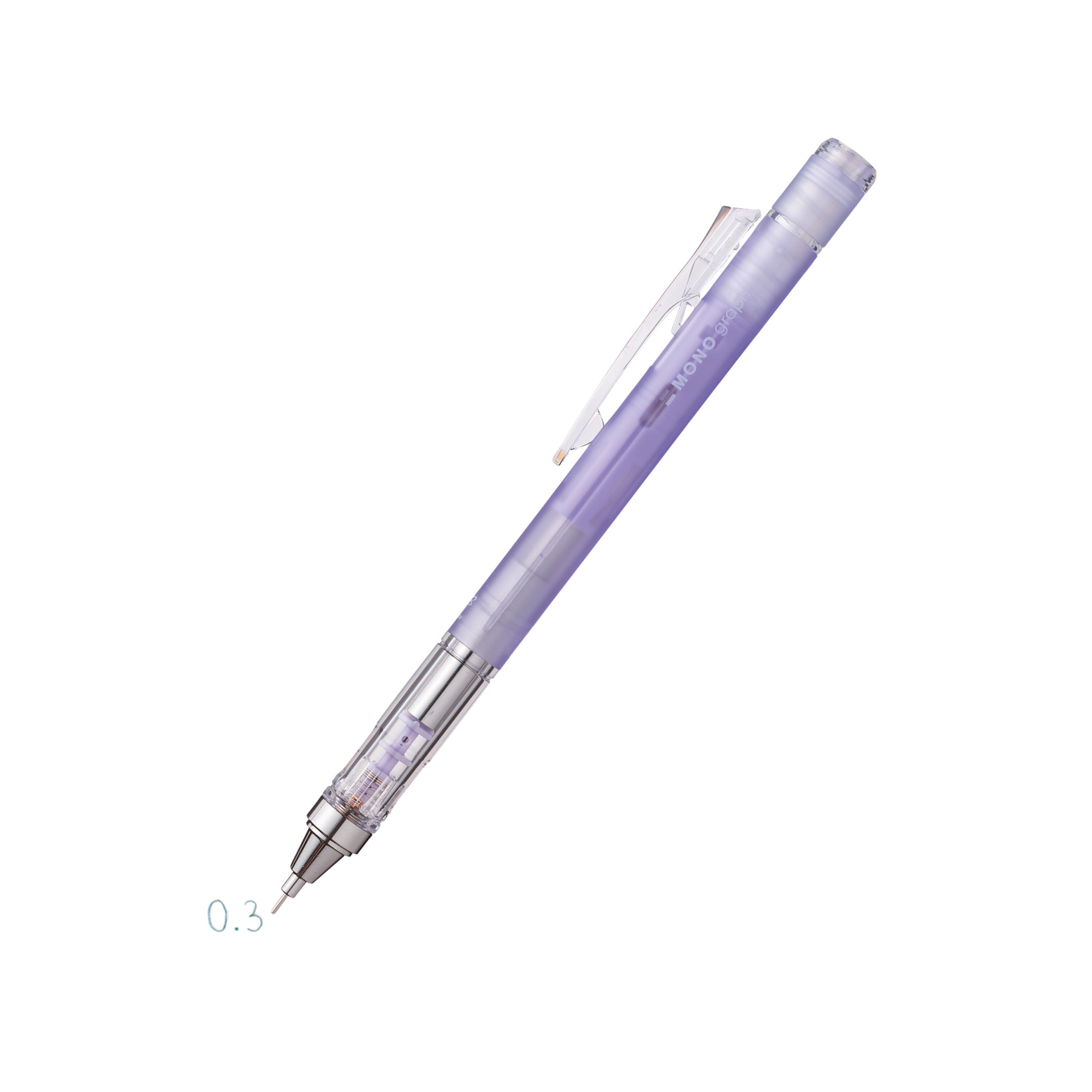 Lapiseira profissional MONO Graph 0,3 mm. Tombow Roxo Transparente 2