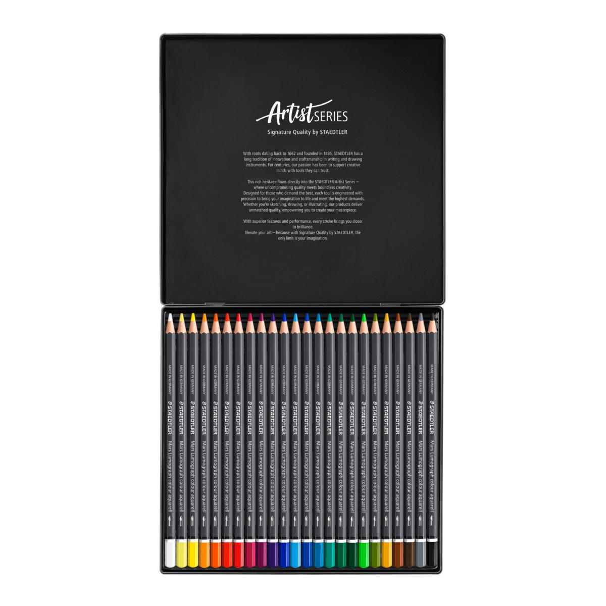 Lápices de grafito acuarelables STAEDTLER, Mars® Lumograph® 24 colores surtidos. 2