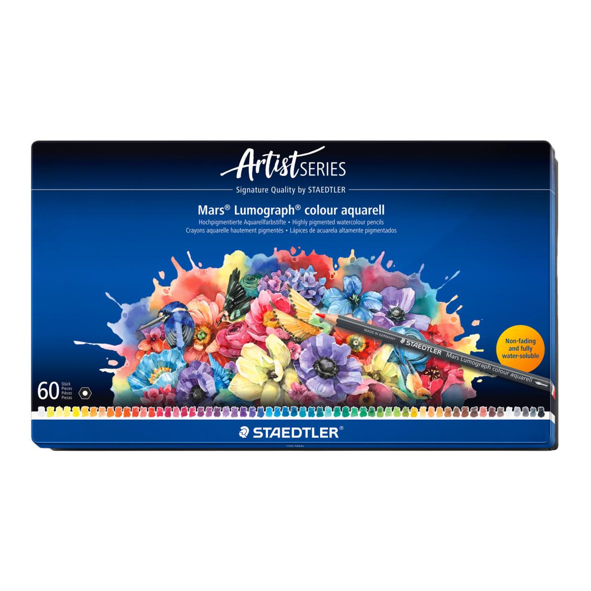 Imagen 0 de Lápices de grafito acuarelables STAEDTLER, Mars® Lumograph® 60 colores surtidos.