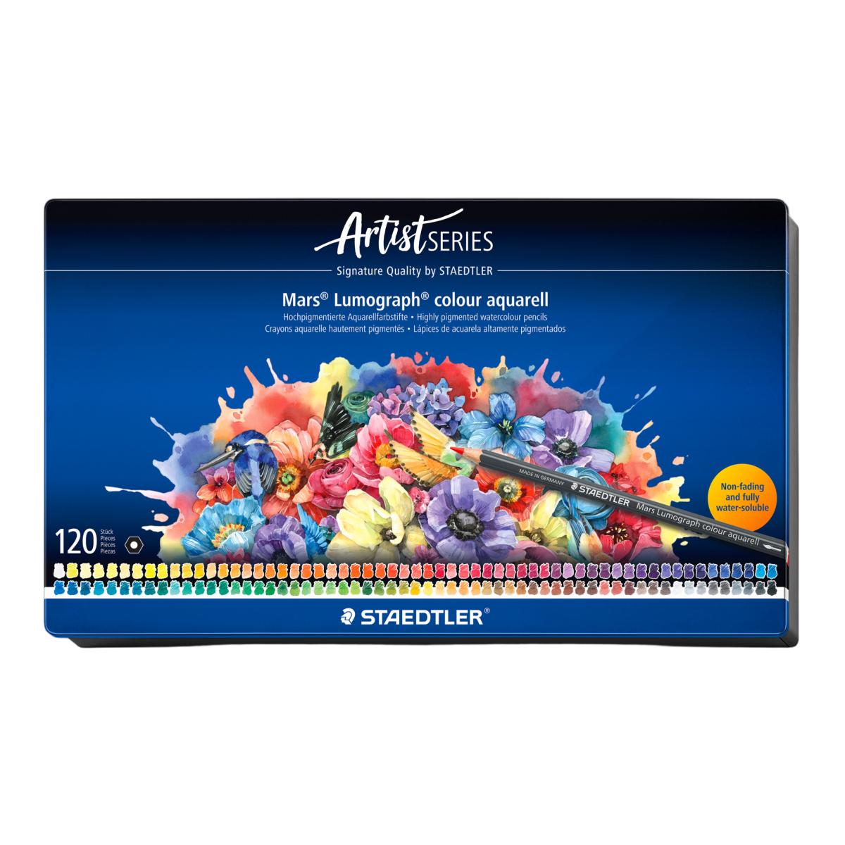 Imagen 0 de Lápices de grafito acuarelables STAEDTLER, Mars® Lumograph® 120 colores surtidos.