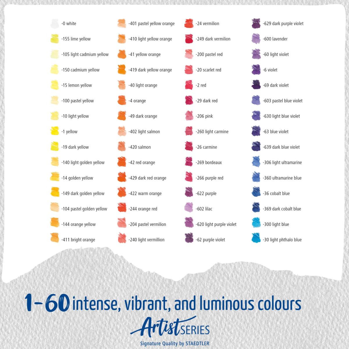 Lápices de grafito acuarelables STAEDTLER, Mars® Lumograph® 120 colores surtidos. 3