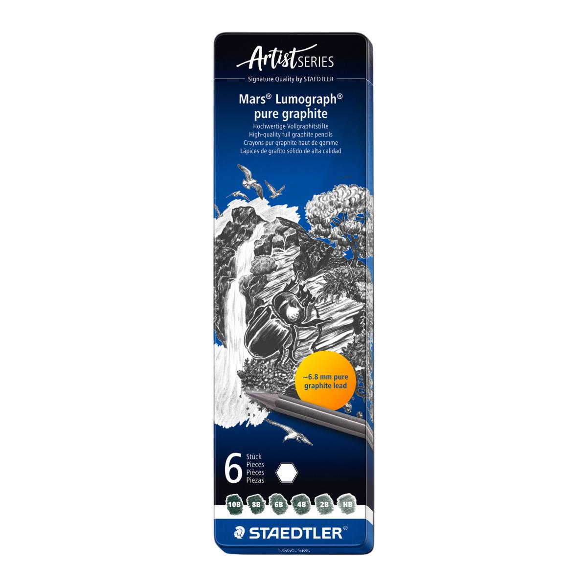 Imagen 0 de Lápices de grafito STAEDTLER, Mars® Lumograph®  Pure Graphite, 6 graduaciones.