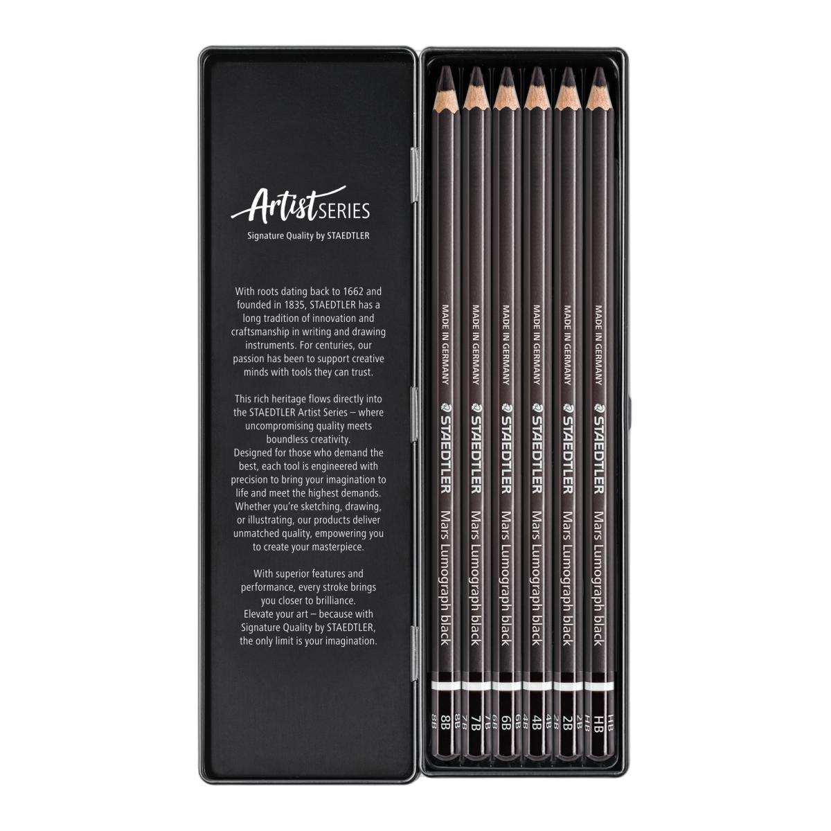 Lápis de Grafite STAEDTLER, Mars® Lumograph® Preto, 6 Graduações 2