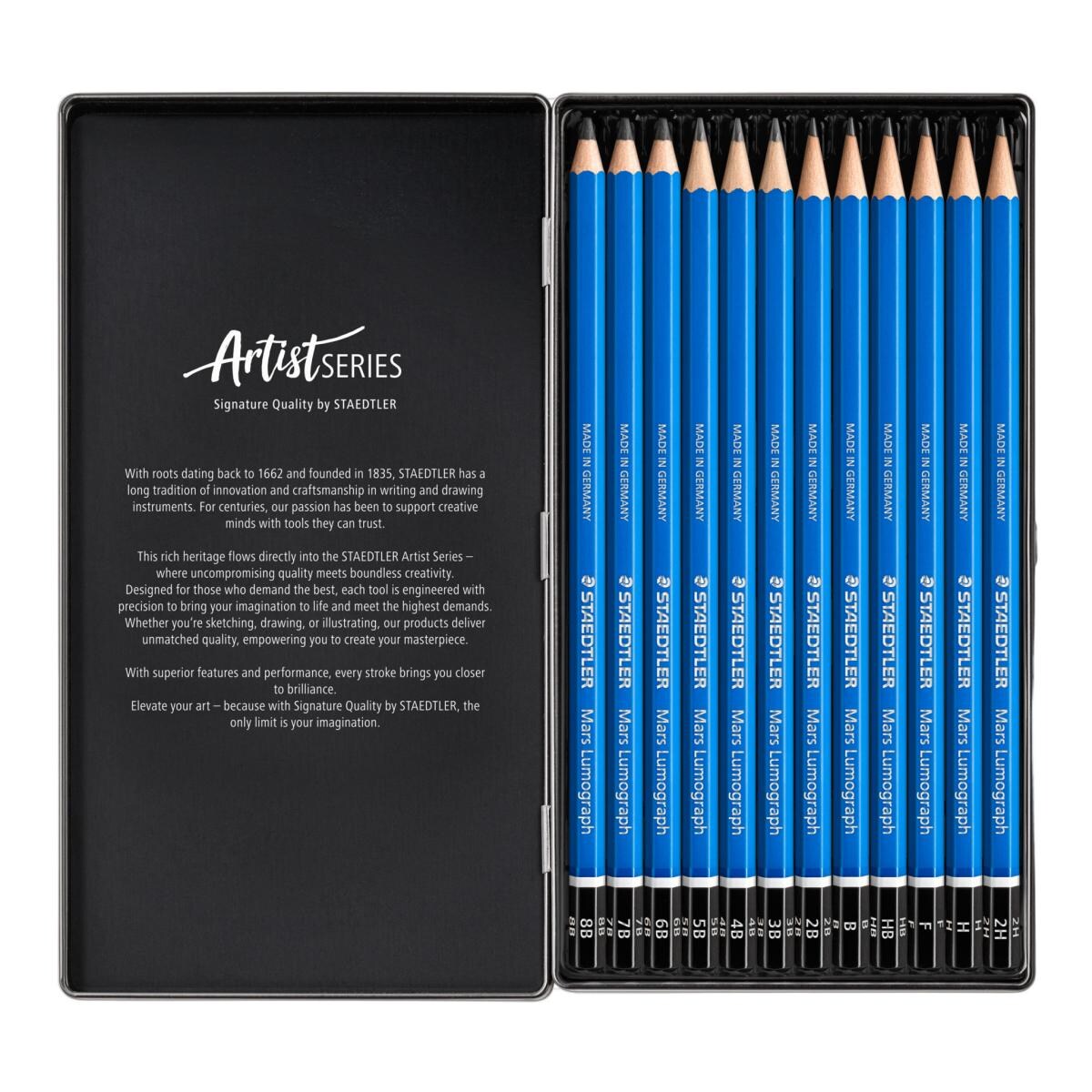 Lápices de grafito STAEDTLER, Mars® Lumograph®,  12 graduaciones. 2