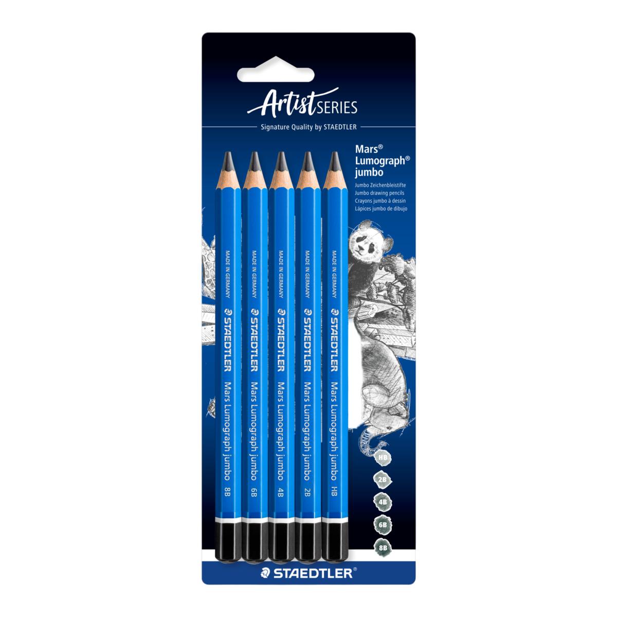 Imagen 0 de Lápices de grafito STAEDTLER, Mars® Lumograph® jumbo, 5 graduaciones.