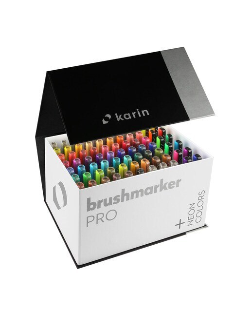 Pack 72 Marcadores Lettering +3 Blenders Brushmarker Pro Karin Multicolor-1