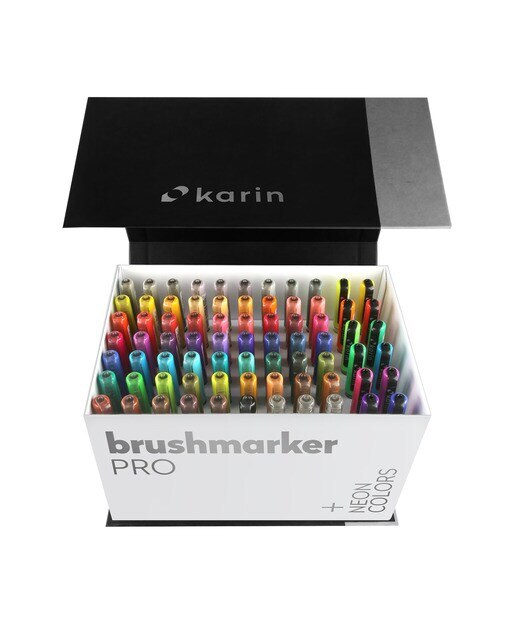 Pack 72 Marcadores Lettering +3 Blenders Brushmarker Pro Karin Multicolor-2