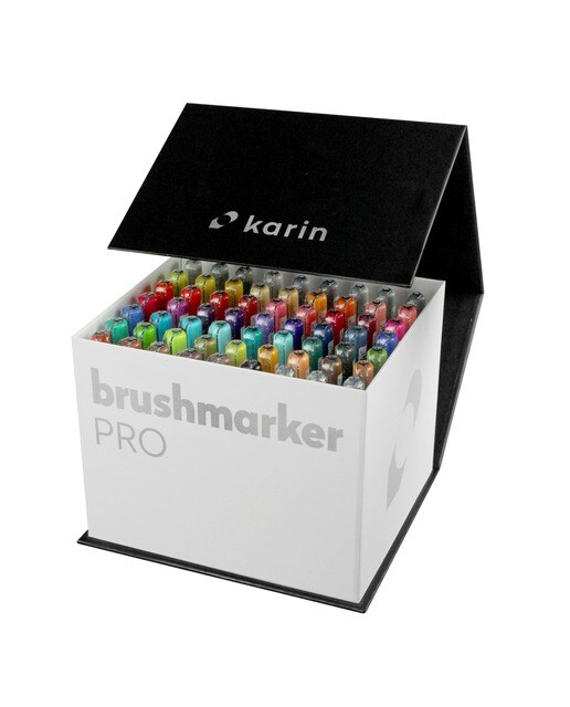 Pack 60  Marcadores Lettering +3 Blenders Brushmarker Pro Karin Multicolor-1