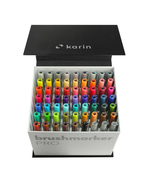 Pack 60  Marcadores Lettering +3 Blenders Brushmarker Pro Karin Multicolor-2