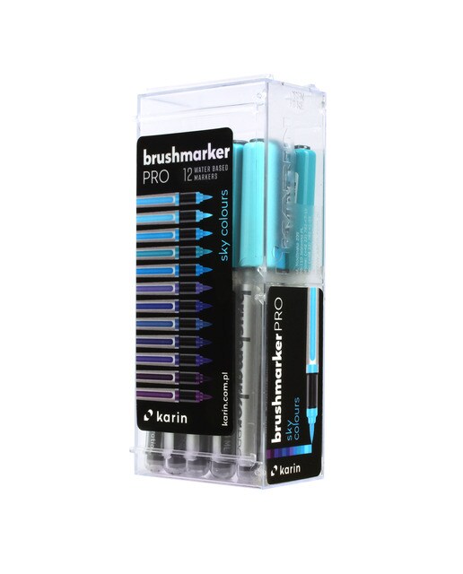 Set 12 Marcadores Lettering  Cores Sky Brushmarker Pro Karin Céu-1