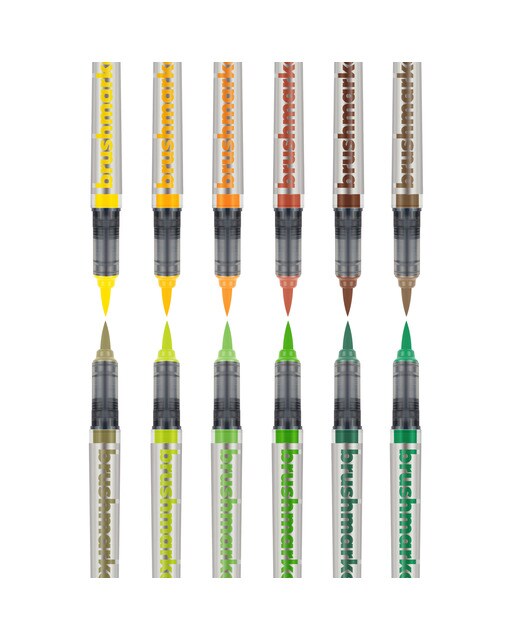 Conjunto de 12 marcadores de letras sol e árvore Brushmarker pro Karin 3