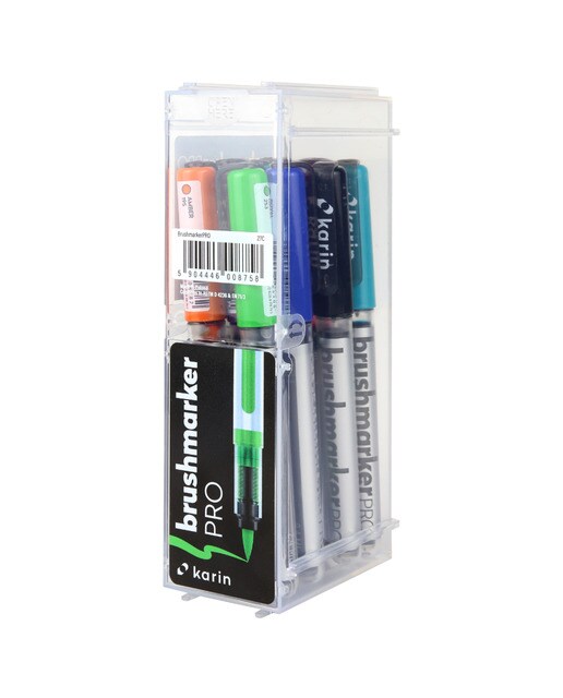 Set 12 rotuladores lettering colores basicos Brushmarker pro Karin Multicolor-2