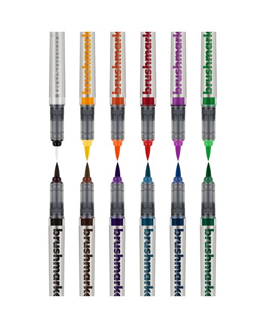 Marcadores Lettering Pro 11 Cores Basicos + Blender Brushmarker Pro Karin Multicolor-3