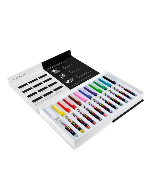 Marcadores Lettering  Pigmento Decobrush  12 Cores Basicos Karin Multicolor-2