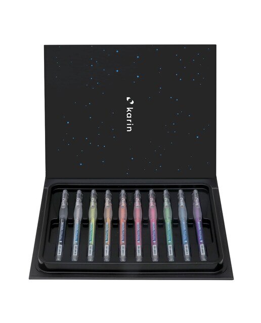 Set 10 Esferográficas Decogel Pigmento Metalico Cores Pastel Karin Multicolor-1
