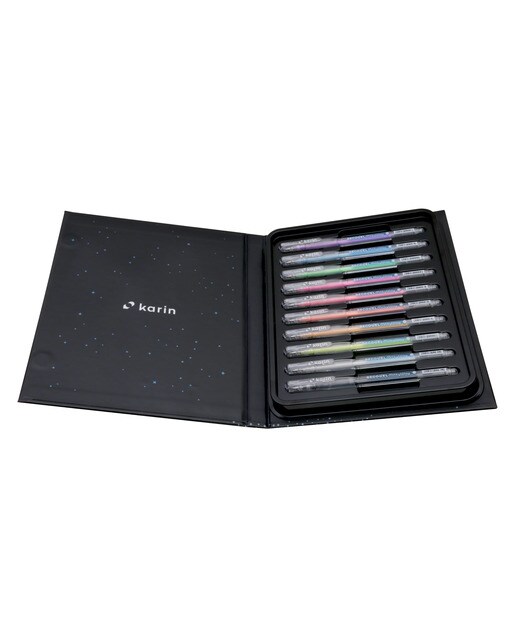 Set 10 Esferográficas Decogel Pigmento Metalico Cores Pastel Karin Multicolor-2