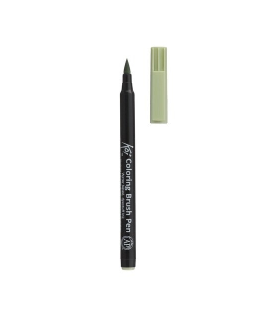 Caneta de Feltro Aguarelável Ponta Pincel - Verde-Musgo-Pálido Verde Musgo-1
