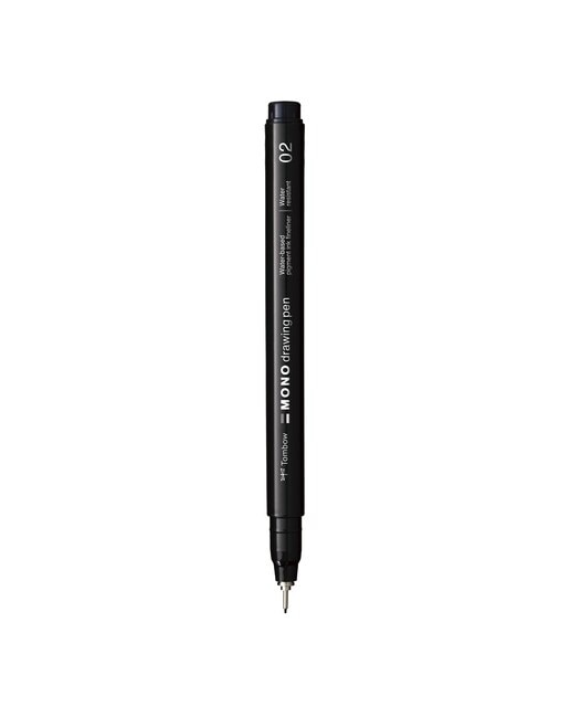Rotulador mono drawing pen punta fina 02 Tombow negro Negro-2