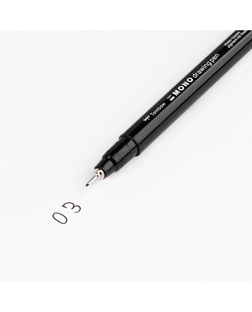 Rotulador mono drawing pen punta fina 03 Tombow negro Negro-4