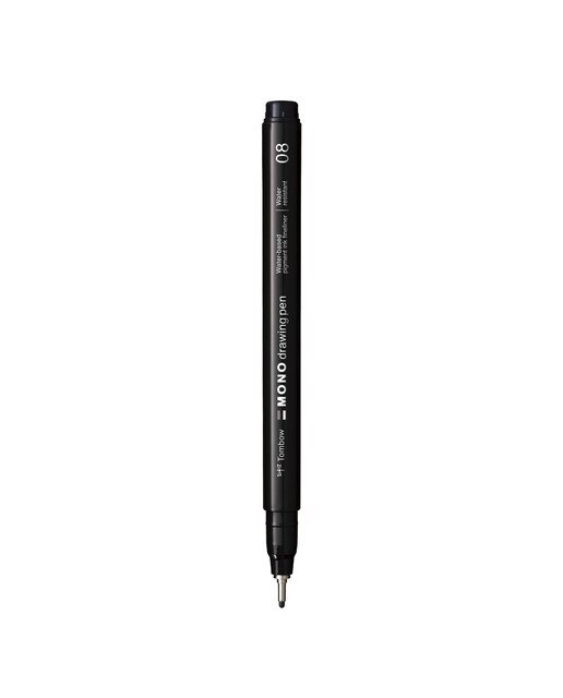 Rotulador mono drawing pen punta fina 08 Tombow negro Negro-2